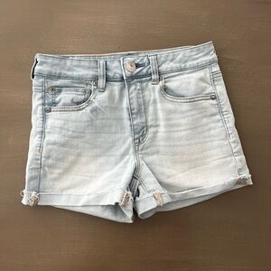 American Eagle Next Level Stretch light washed denim shorts